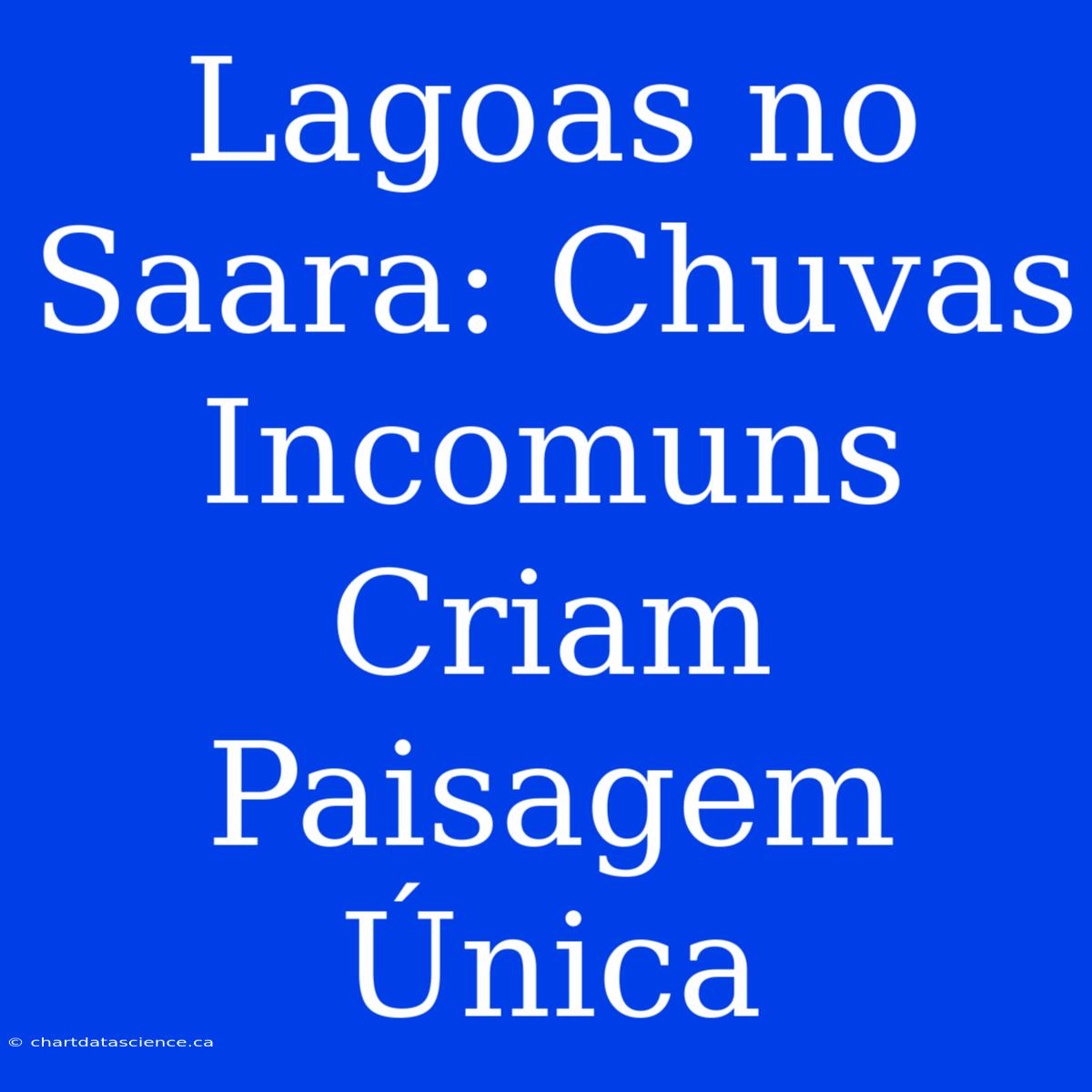 Lagoas No Saara: Chuvas Incomuns Criam Paisagem Única