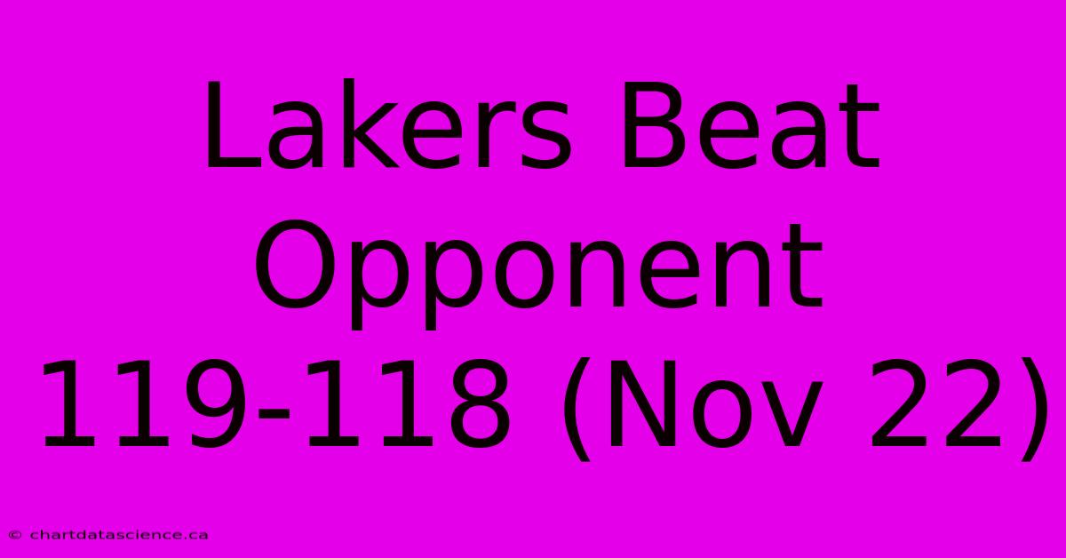 Lakers Beat Opponent 119-118 (Nov 22)