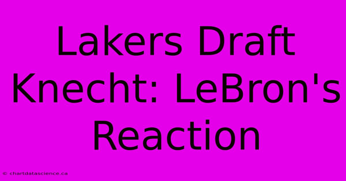 Lakers Draft Knecht: LeBron's Reaction