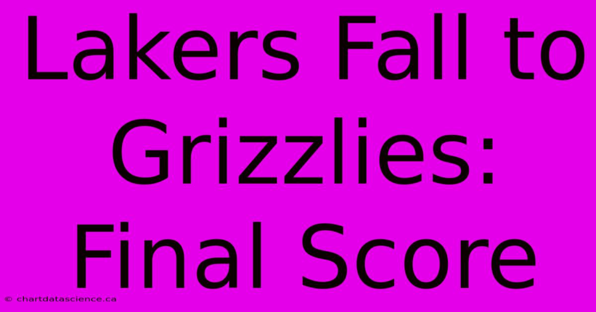 Lakers Fall To Grizzlies: Final Score