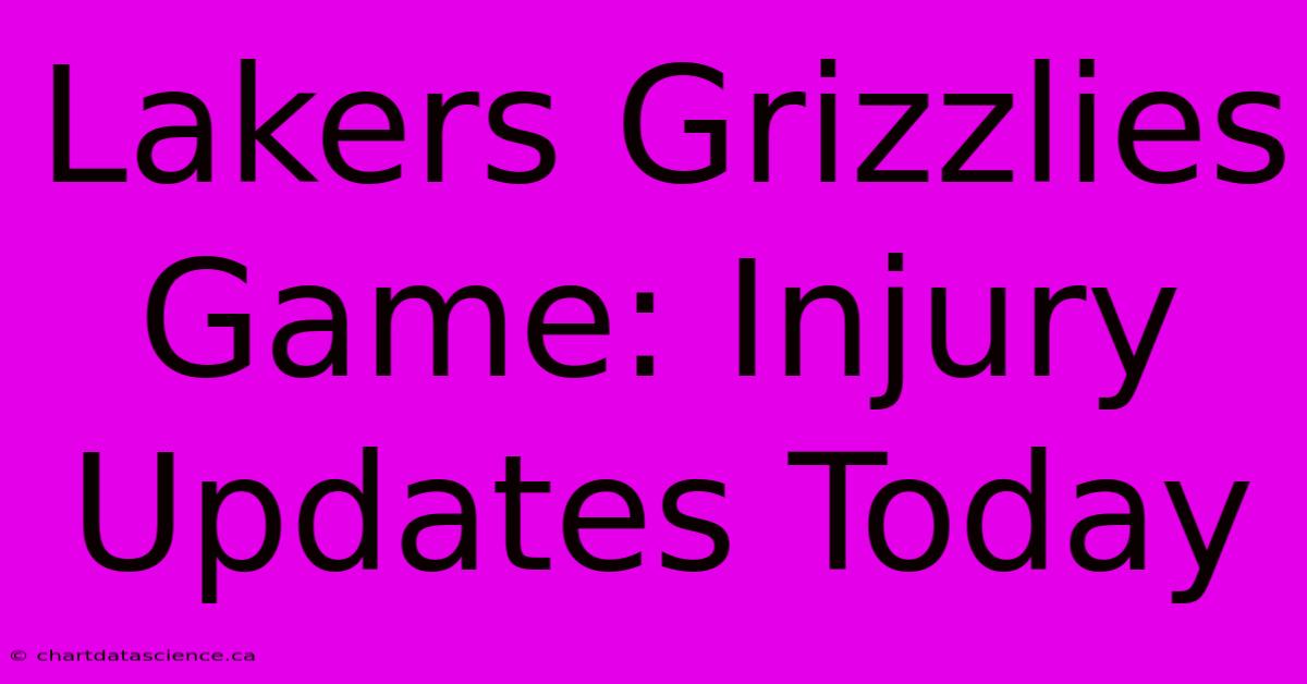 Lakers Grizzlies Game: Injury Updates Today