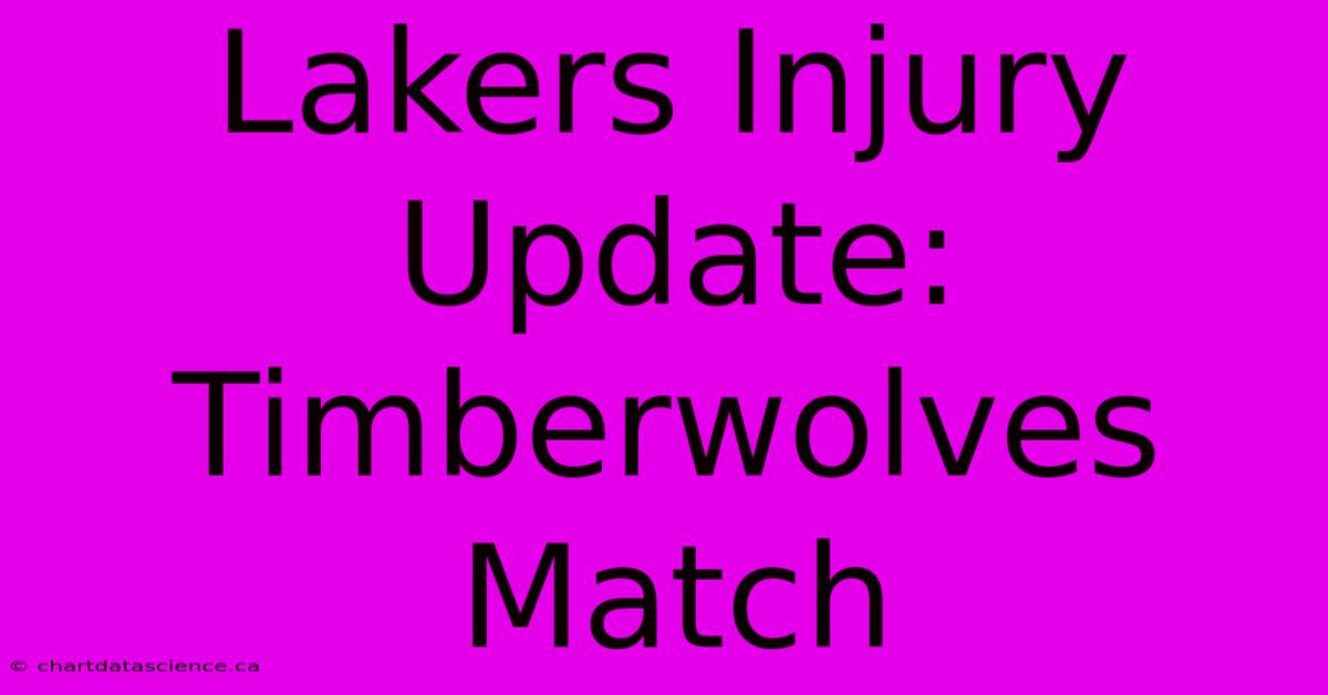 Lakers Injury Update: Timberwolves Match