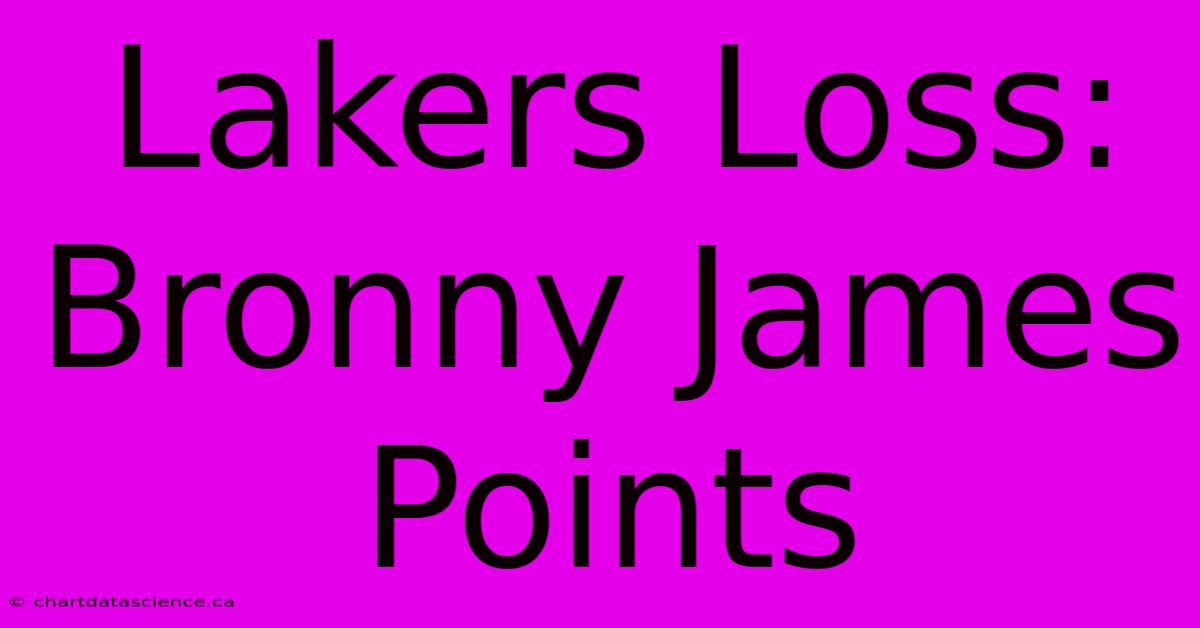 Lakers Loss: Bronny James Points