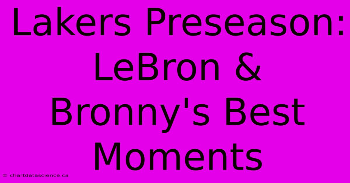 Lakers Preseason: LeBron & Bronny's Best Moments