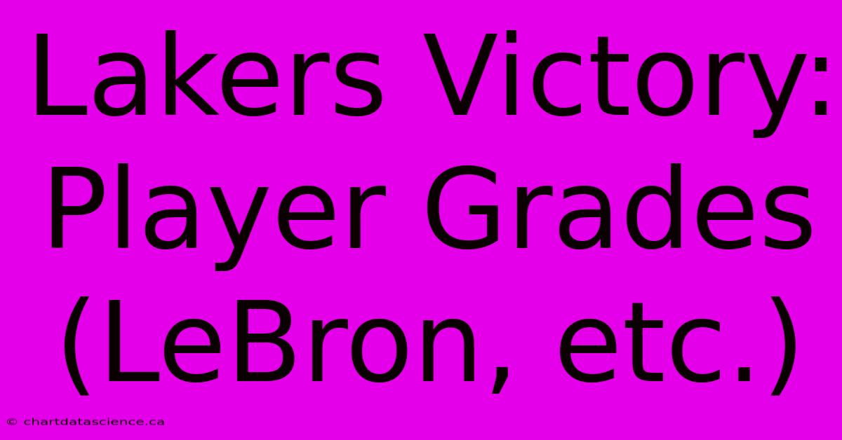 Lakers Victory: Player Grades (LeBron, Etc.)