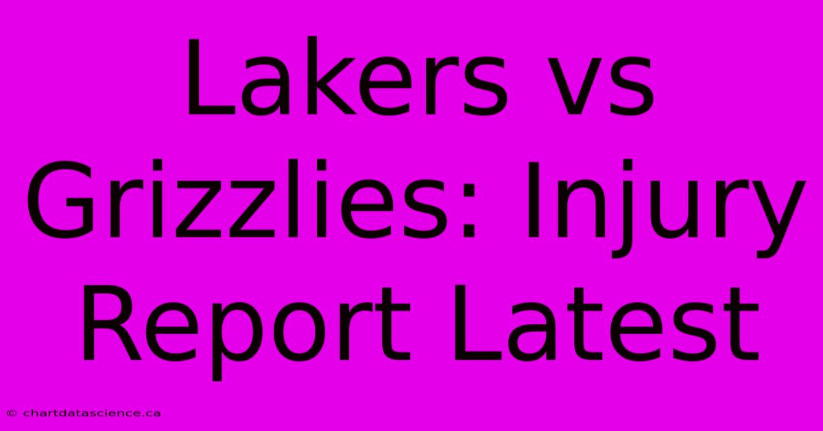 Lakers Vs Grizzlies: Injury Report Latest