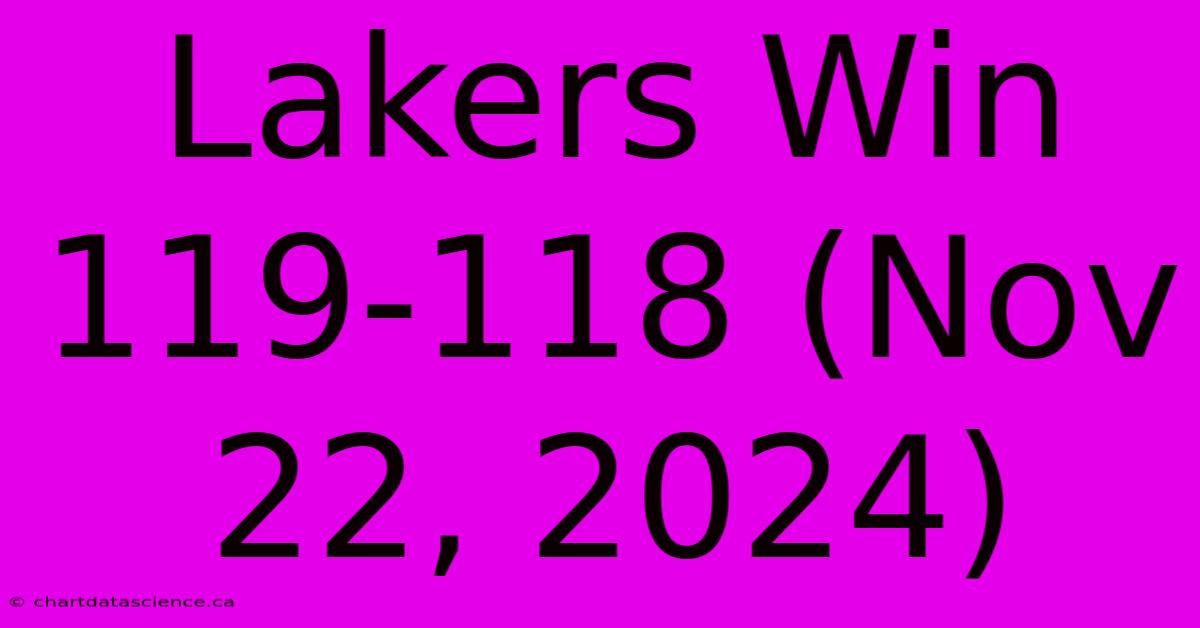 Lakers Win 119-118 (Nov 22, 2024)