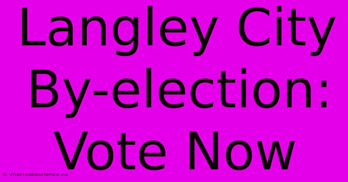 Langley City By-election: Vote Now