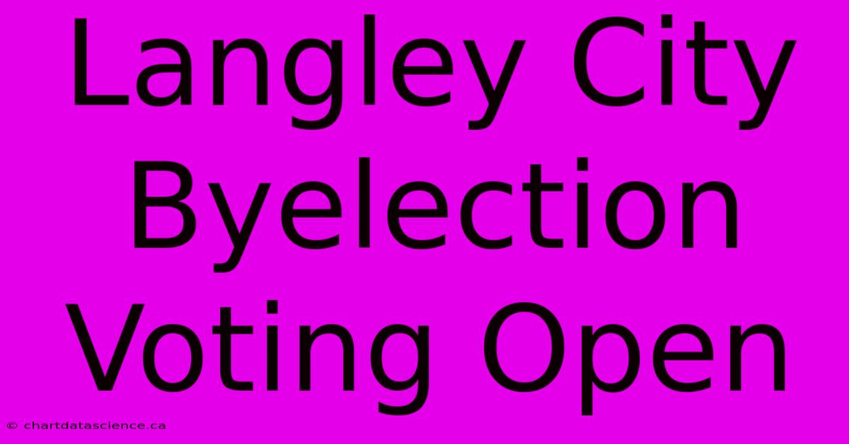 Langley City Byelection Voting Open