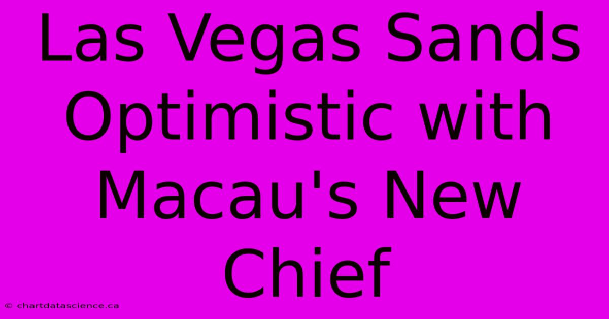 Las Vegas Sands Optimistic With Macau's New Chief