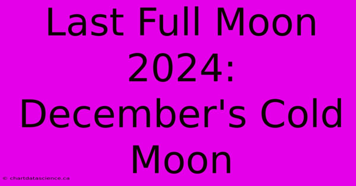 Last Full Moon 2024: December's Cold Moon