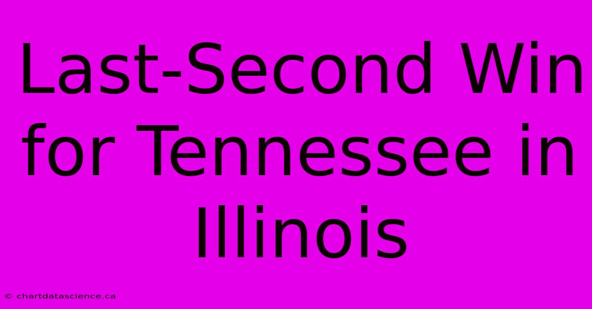 Last-Second Win For Tennessee In Illinois