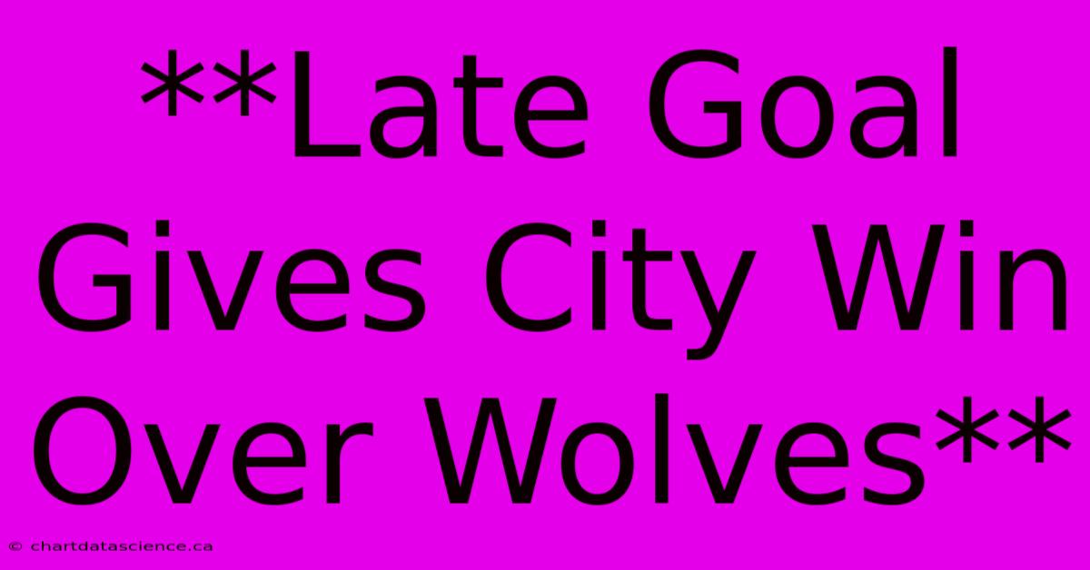 **Late Goal Gives City Win Over Wolves**