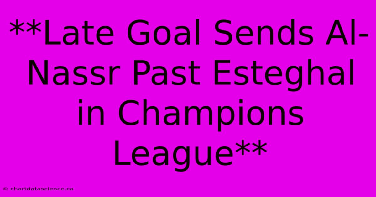 **Late Goal Sends Al-Nassr Past Esteghal In Champions League**