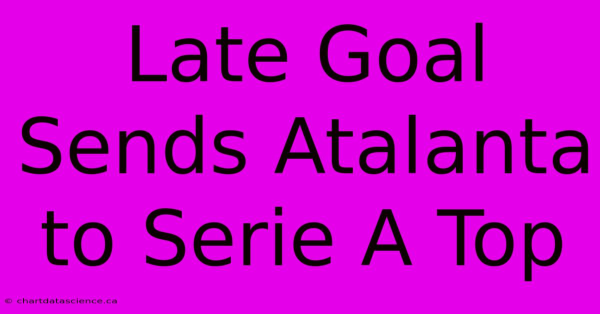 Late Goal Sends Atalanta To Serie A Top