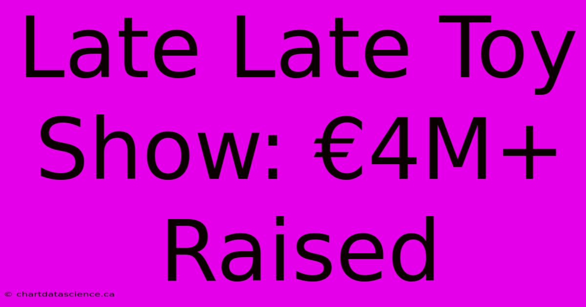 Late Late Toy Show: €4M+ Raised