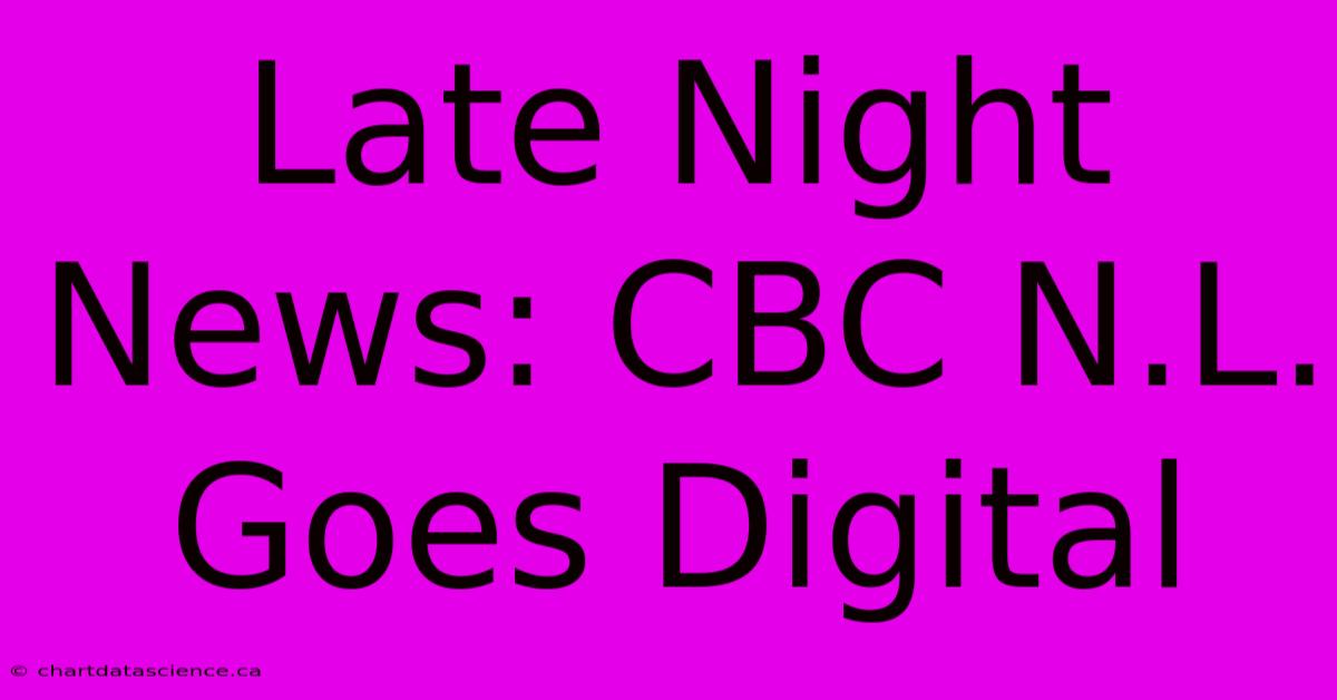 Late Night News: CBC N.L. Goes Digital 