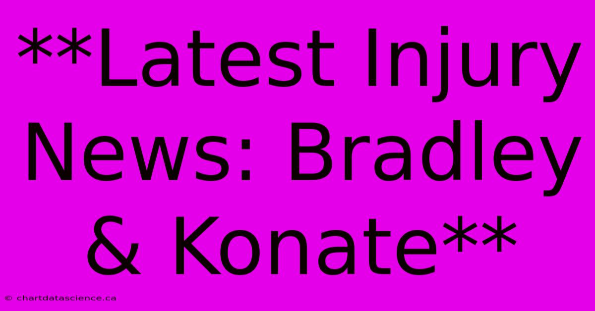 **Latest Injury News: Bradley & Konate**