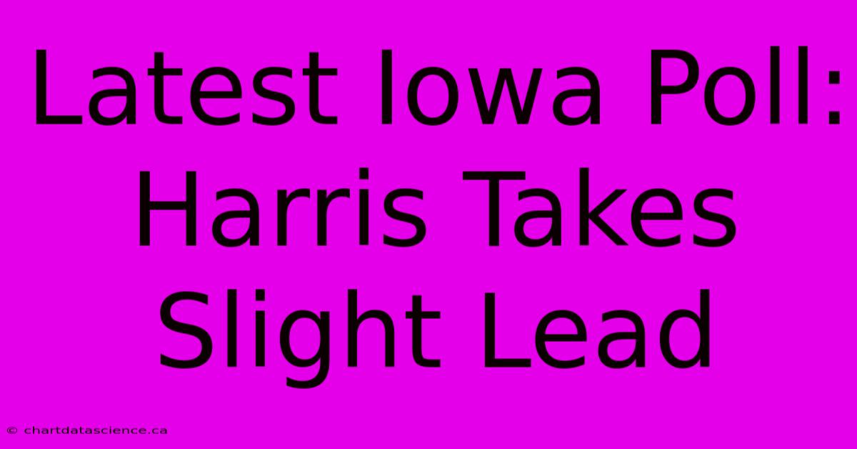 Latest Iowa Poll: Harris Takes Slight Lead