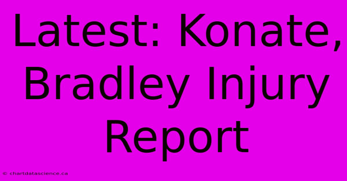 Latest: Konate, Bradley Injury Report