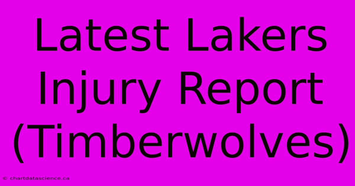 Latest Lakers Injury Report (Timberwolves)