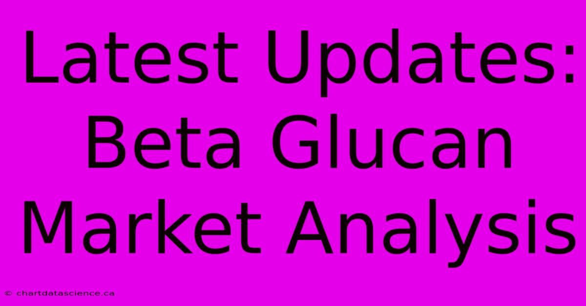 Latest Updates: Beta Glucan Market Analysis