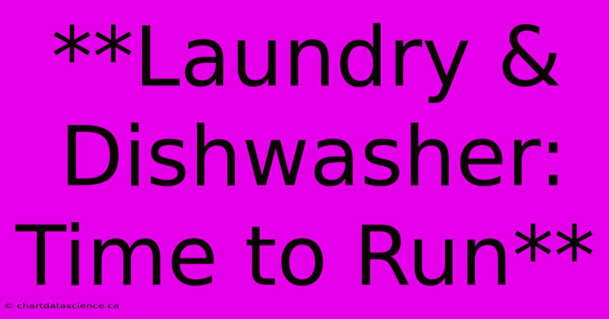 **Laundry & Dishwasher: Time To Run**