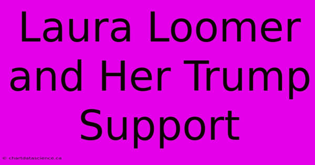 Laura Loomer And Her Trump Support