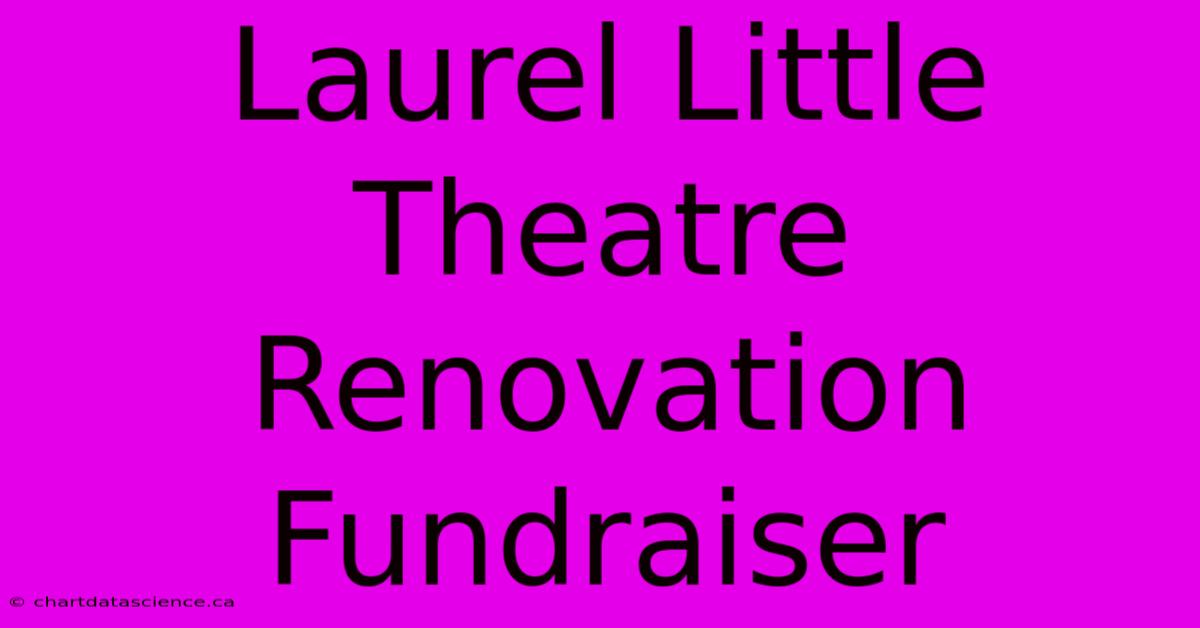 Laurel Little Theatre Renovation Fundraiser