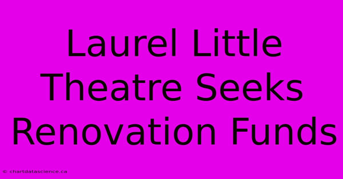 Laurel Little Theatre Seeks Renovation Funds