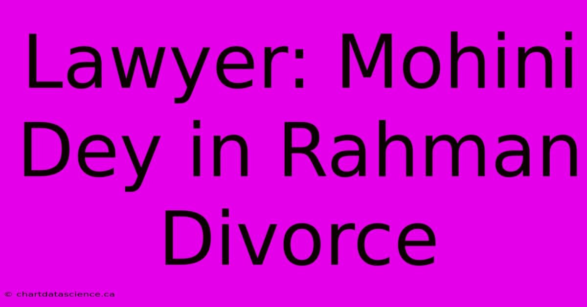 Lawyer: Mohini Dey In Rahman Divorce