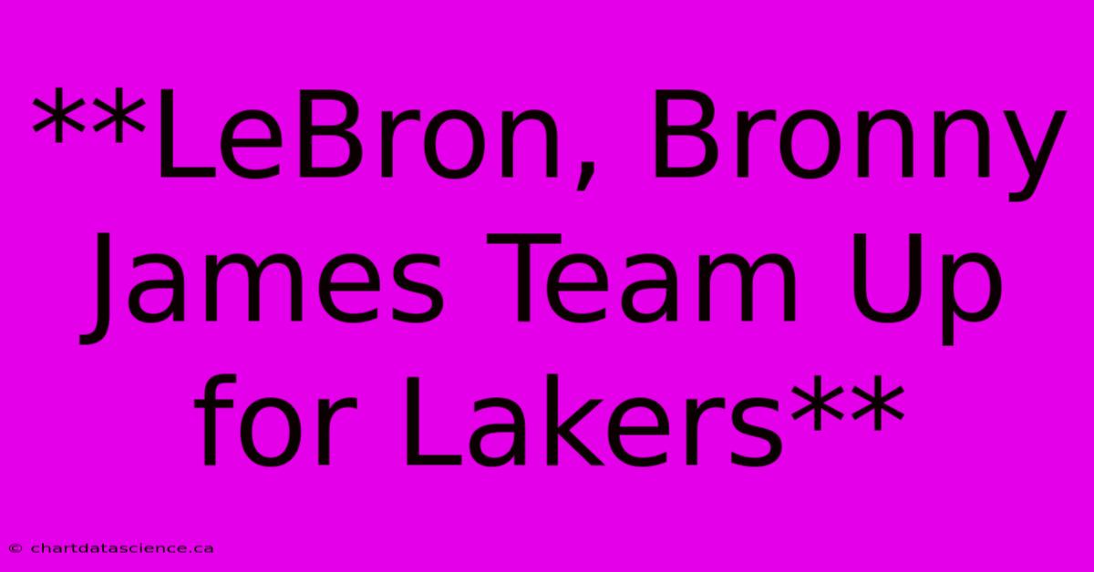 **LeBron, Bronny James Team Up For Lakers**