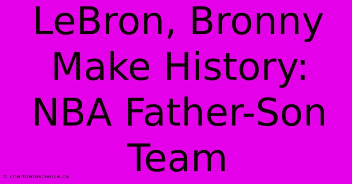 LeBron, Bronny Make History: NBA Father-Son Team