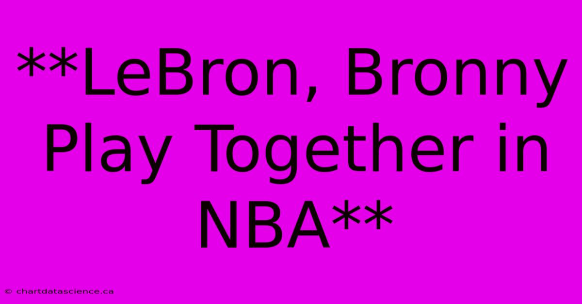 **LeBron, Bronny Play Together In NBA**