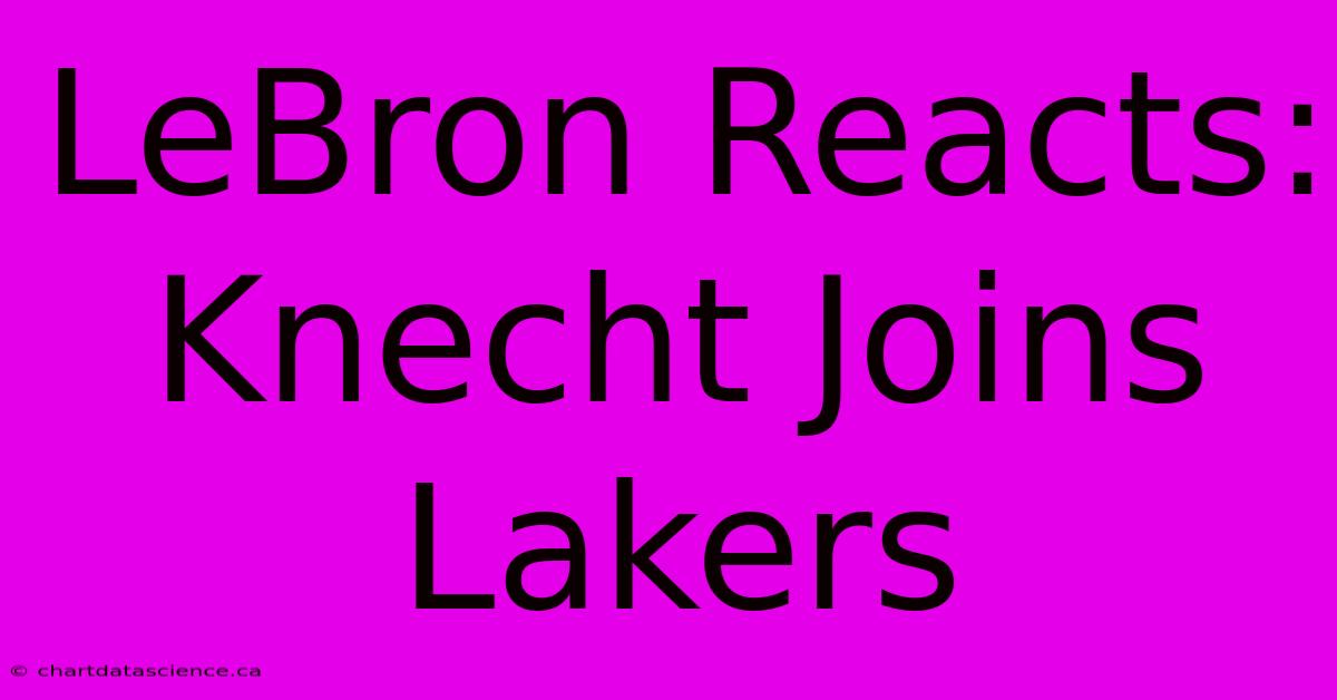 LeBron Reacts: Knecht Joins Lakers