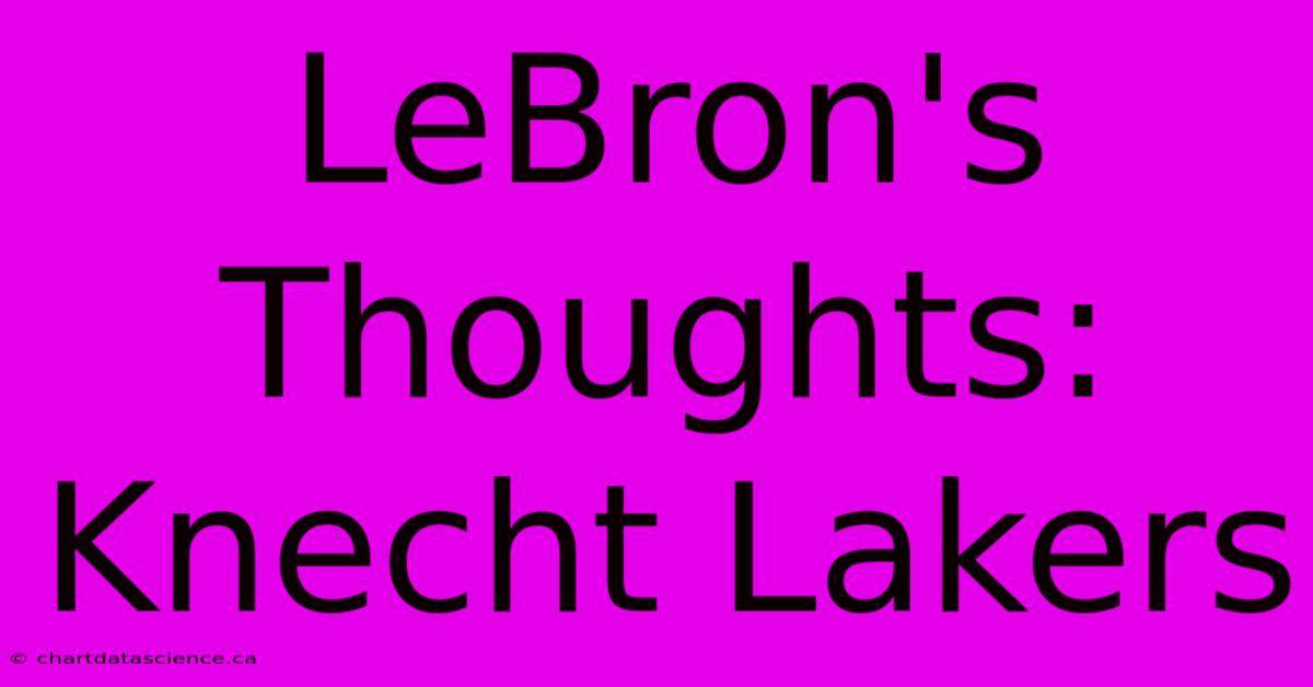 LeBron's Thoughts: Knecht Lakers