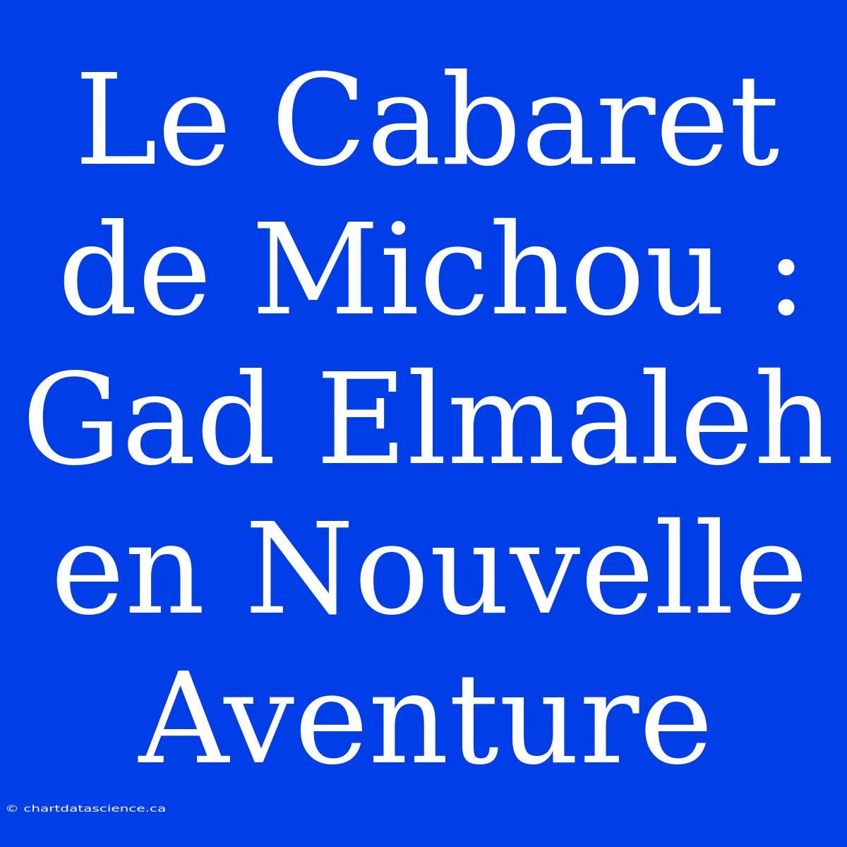 Le Cabaret De Michou : Gad Elmaleh En Nouvelle Aventure