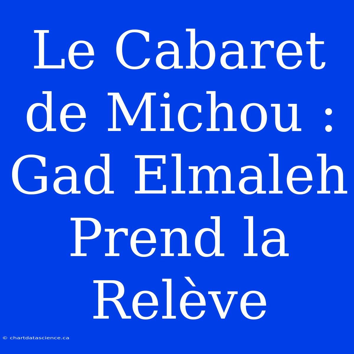 Le Cabaret De Michou : Gad Elmaleh Prend La Relève