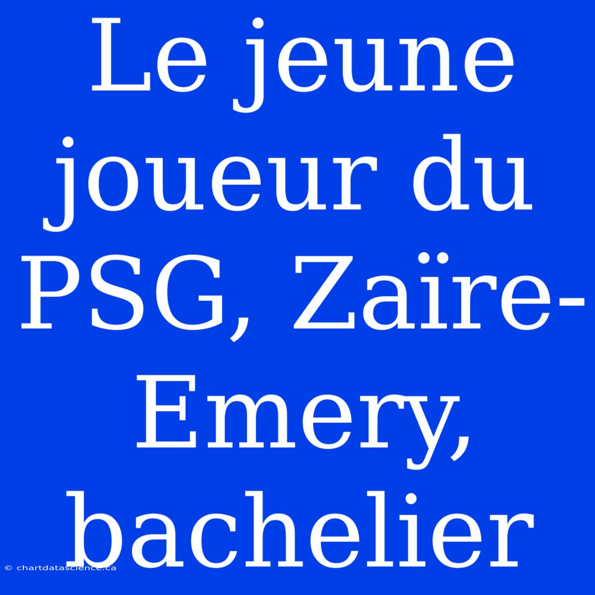 Le Jeune Joueur Du PSG, Zaïre-Emery, Bachelier