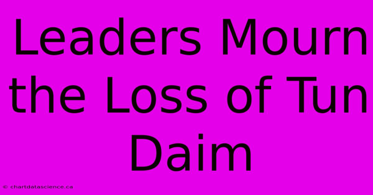 Leaders Mourn The Loss Of Tun Daim 