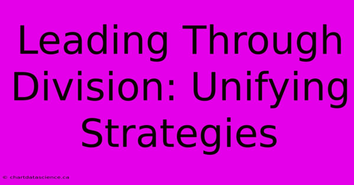 Leading Through Division: Unifying Strategies