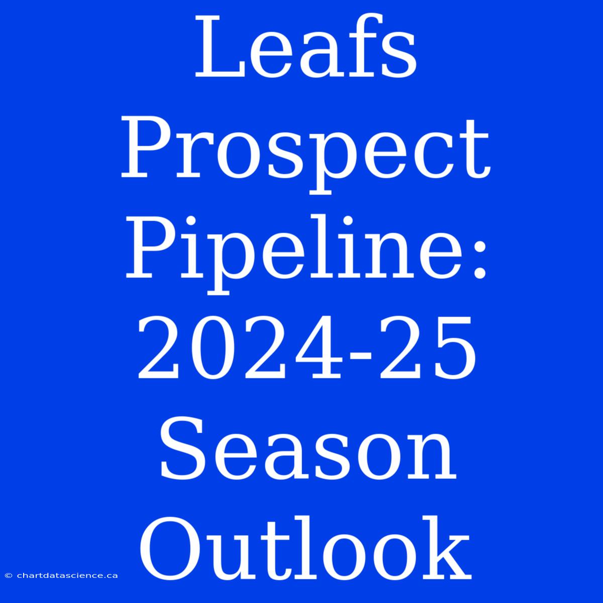 Leafs Prospect Pipeline:  2024-25 Season Outlook