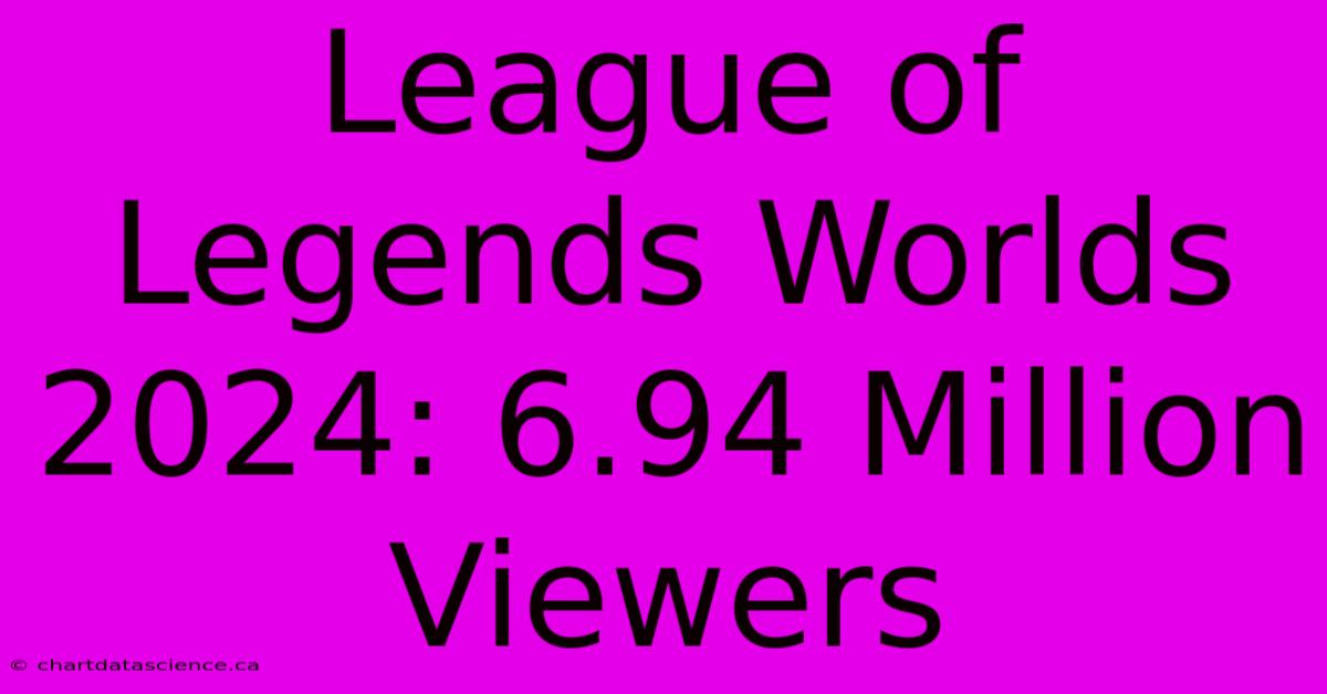 League Of Legends Worlds 2024: 6.94 Million Viewers