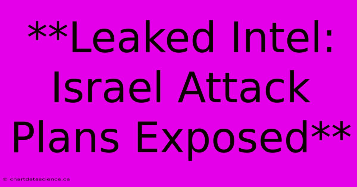 **Leaked Intel: Israel Attack Plans Exposed**