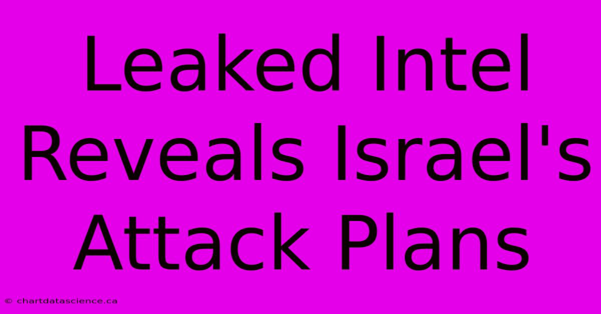 Leaked Intel Reveals Israel's Attack Plans 