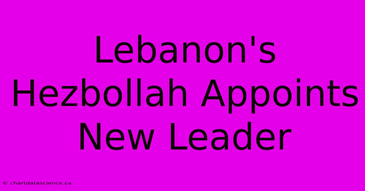 Lebanon's Hezbollah Appoints New Leader