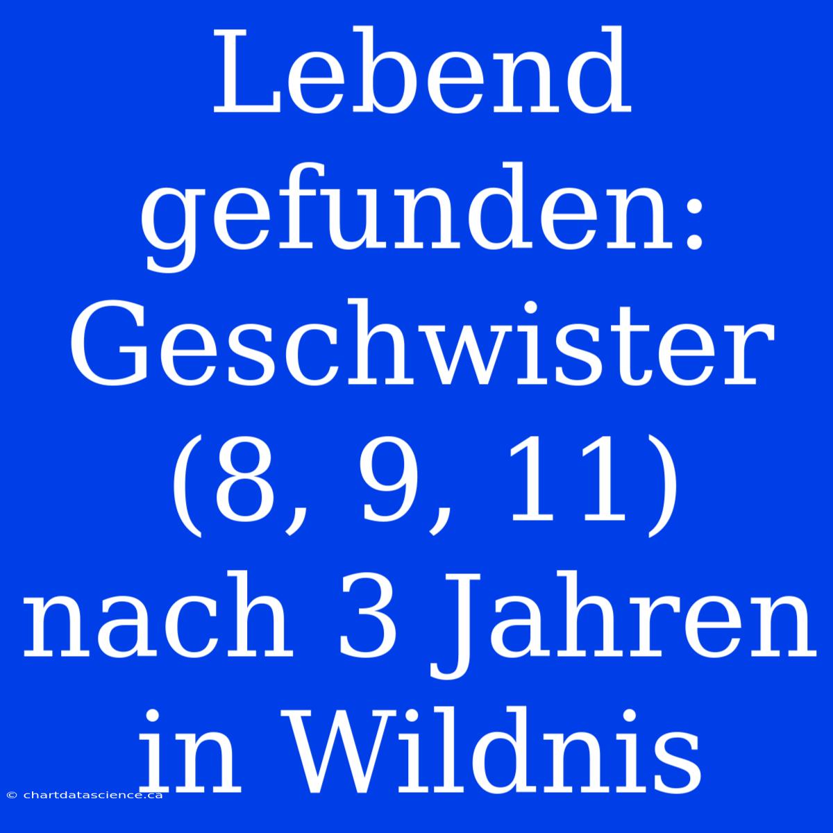 Lebend Gefunden: Geschwister (8, 9, 11) Nach 3 Jahren In Wildnis