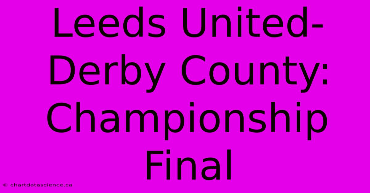 Leeds United-Derby County: Championship Final