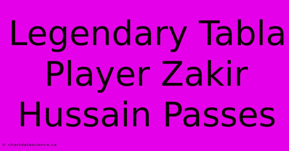 Legendary Tabla Player Zakir Hussain Passes