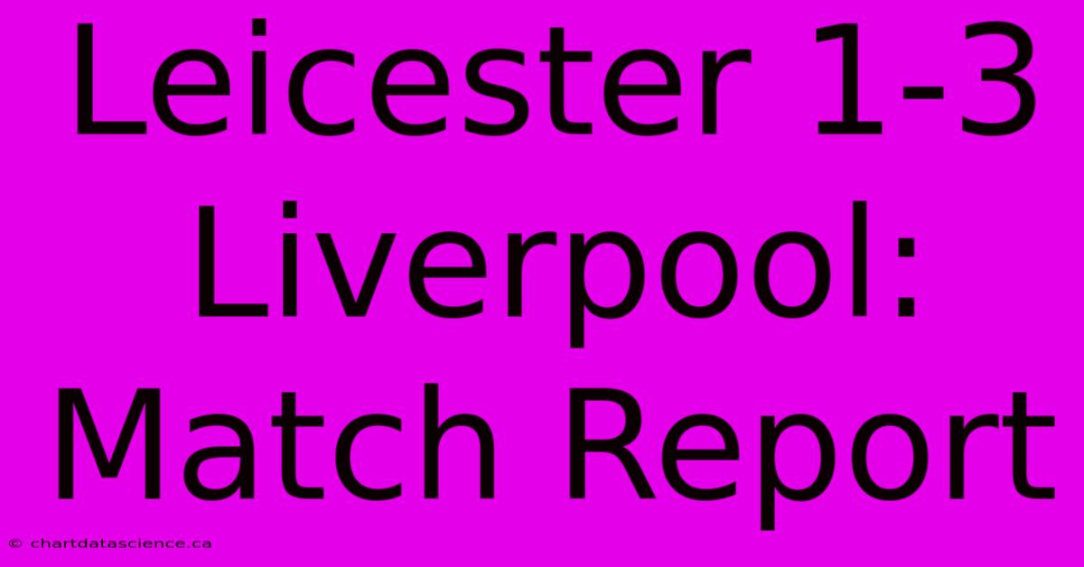 Leicester 1-3 Liverpool: Match Report